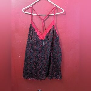 Secret Treasures Black and Red Lace Chemise